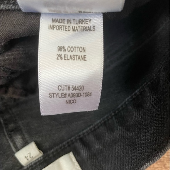 Agolde Button Fly Distressed Black Distressed Skinny Jeans Size 24 - Picture 4 of 5